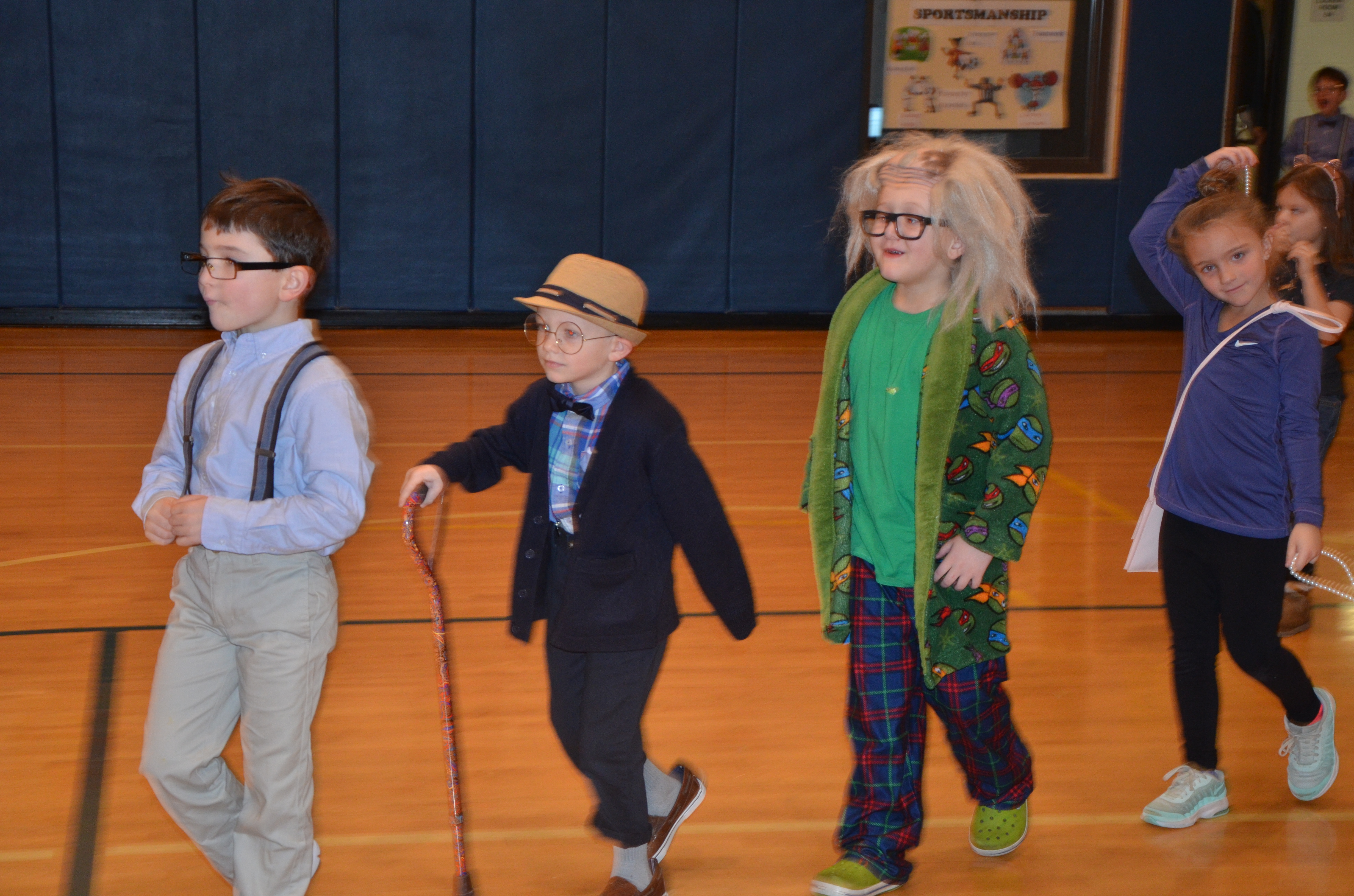Students celebrated 100 days on February 15 with a parade.