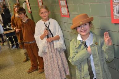 Students pose during the 2018 State Street Wax Museum.