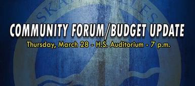 Community Forum/Budget Update on March 28 at 7 p.m.