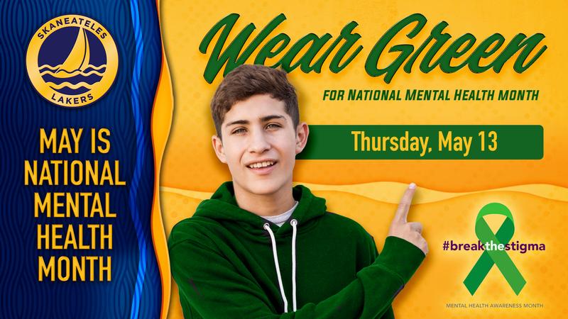 Students, Staff Encouraged to Wear Green on Thursday, May 13 for National Mental Health Month
