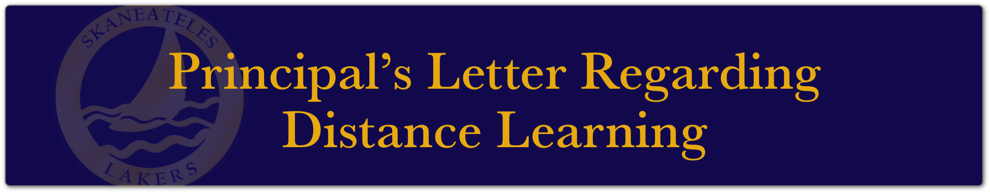 Principal's letter Regarding Distance Learning 