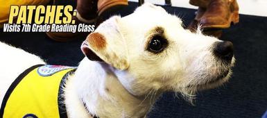 Patches Visits 7th Grade Reading Class