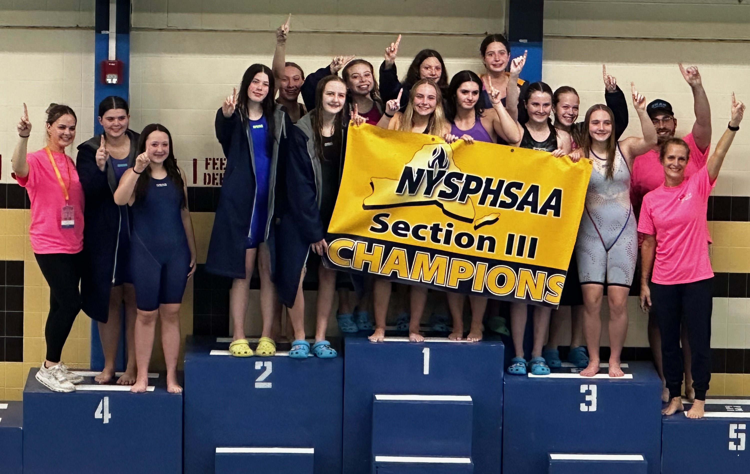 Skaneateles Girls Swimming and Diving Team Celebrates championship