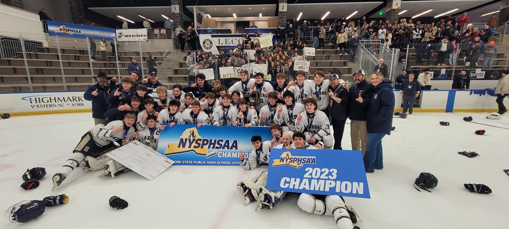 Boys Hockey Team Celebrates Winning the State Championship