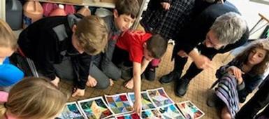 State Street Students Working with Artist Sharon Bottle Souva