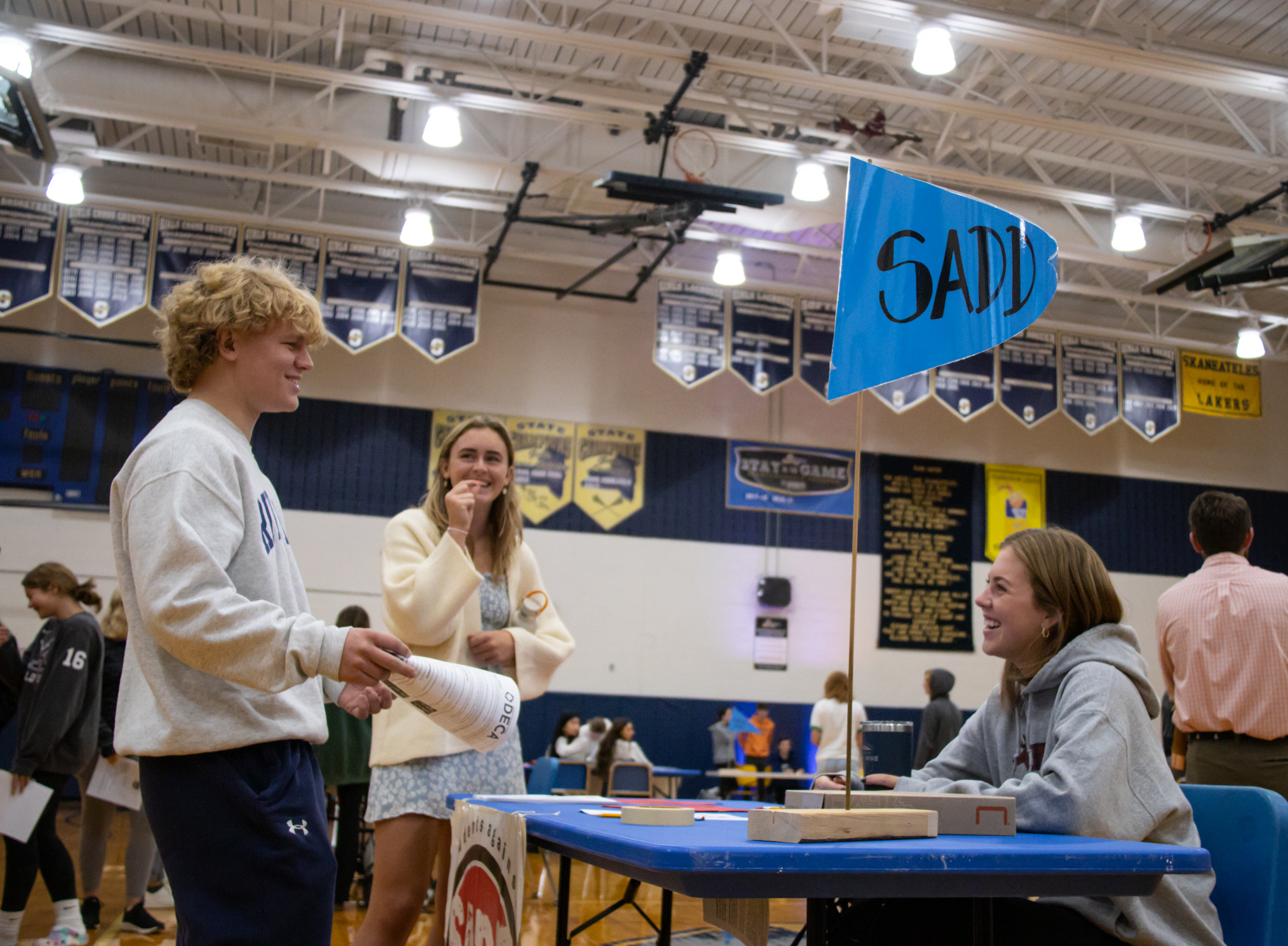 Students connect at the Students Against Destructive Decisions (SADD) Table