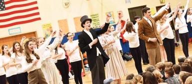 Cast of Chitty Chitty Bang Bang visits Waterman