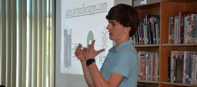 Alex Wulff inspires seventh graders